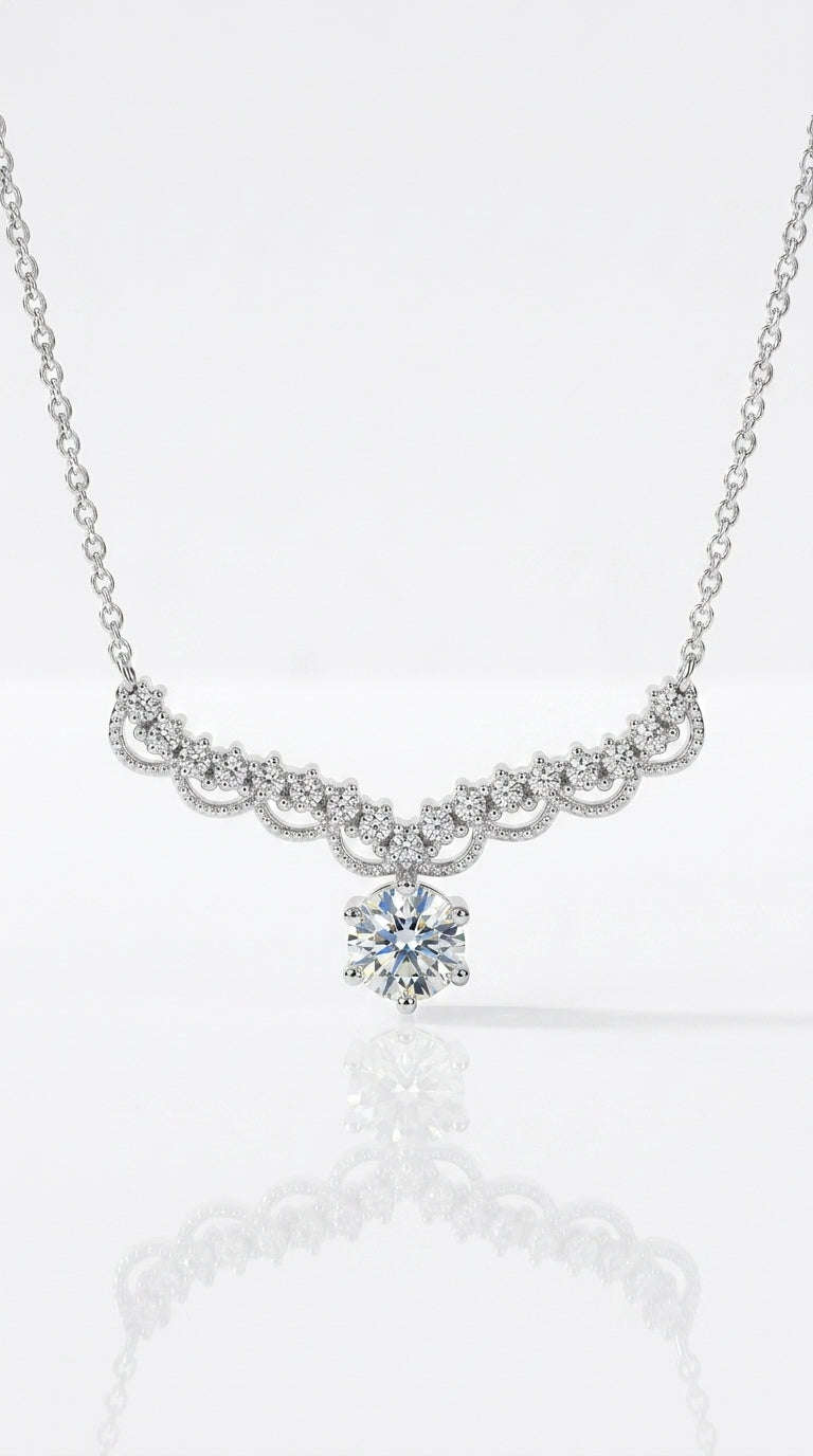 Moissanite 925 Sterling Silver Necklace LaDidier Jewelry