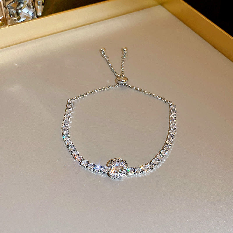 Simple White Gold Bracelet With Large Diamonds