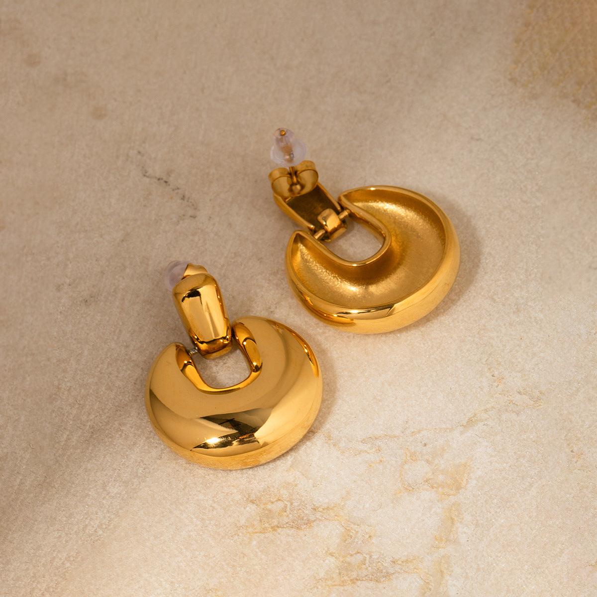Fashion Simple Round Studs Stainless Steel Anti-allergy Women's Daily Jewelry Wear