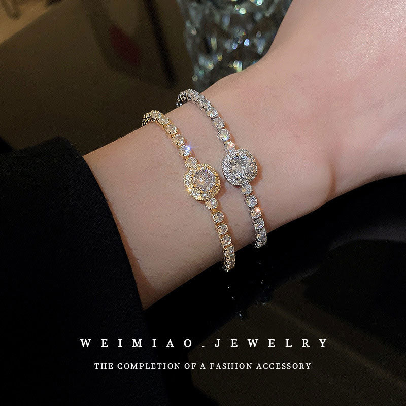 Simple White Gold Bracelet With Large Diamonds