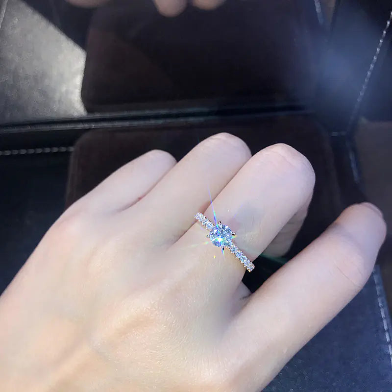 Minimalist Electroplated Diamond Simulated Wedding Rings