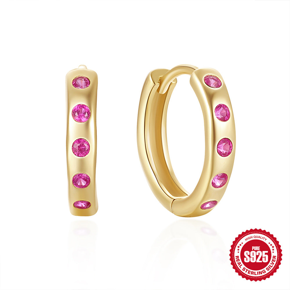 S925 Sterling Silver Classic Daily Wear Diamond Ear Ring
