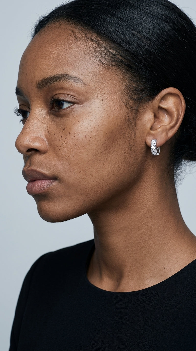 Luxury Inlaid Moissanite Huggie Earrings