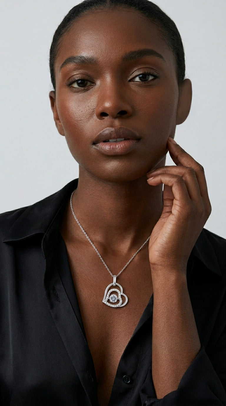 Luxury Moissanite Heart Pendant Necklace