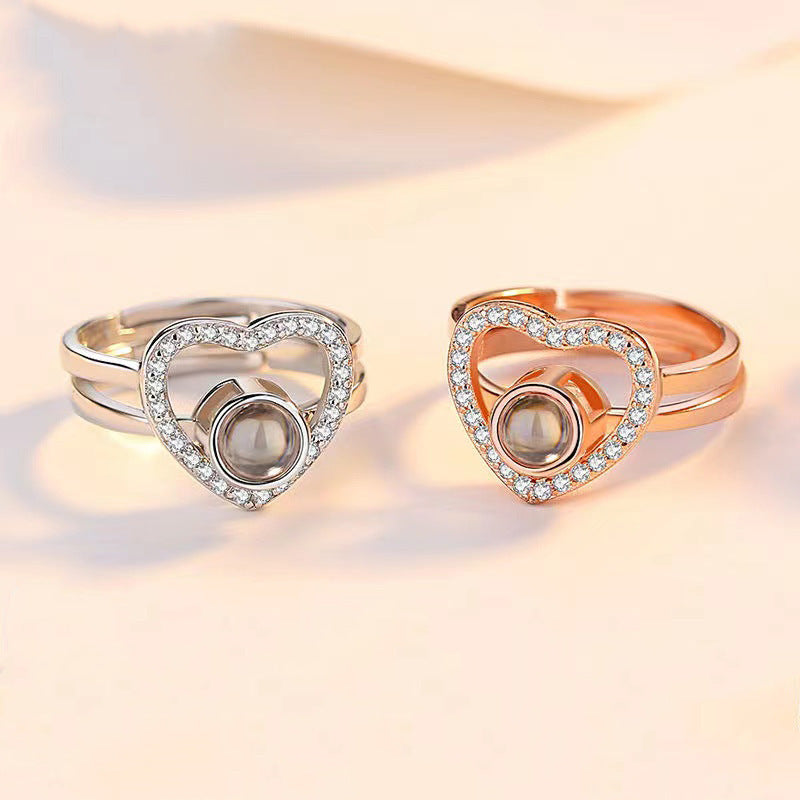 Languages Projection I Love You Couple Rings