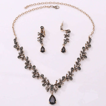 Bridal Rhinestone Zircon Earring Necklace LaDidier Jewelry