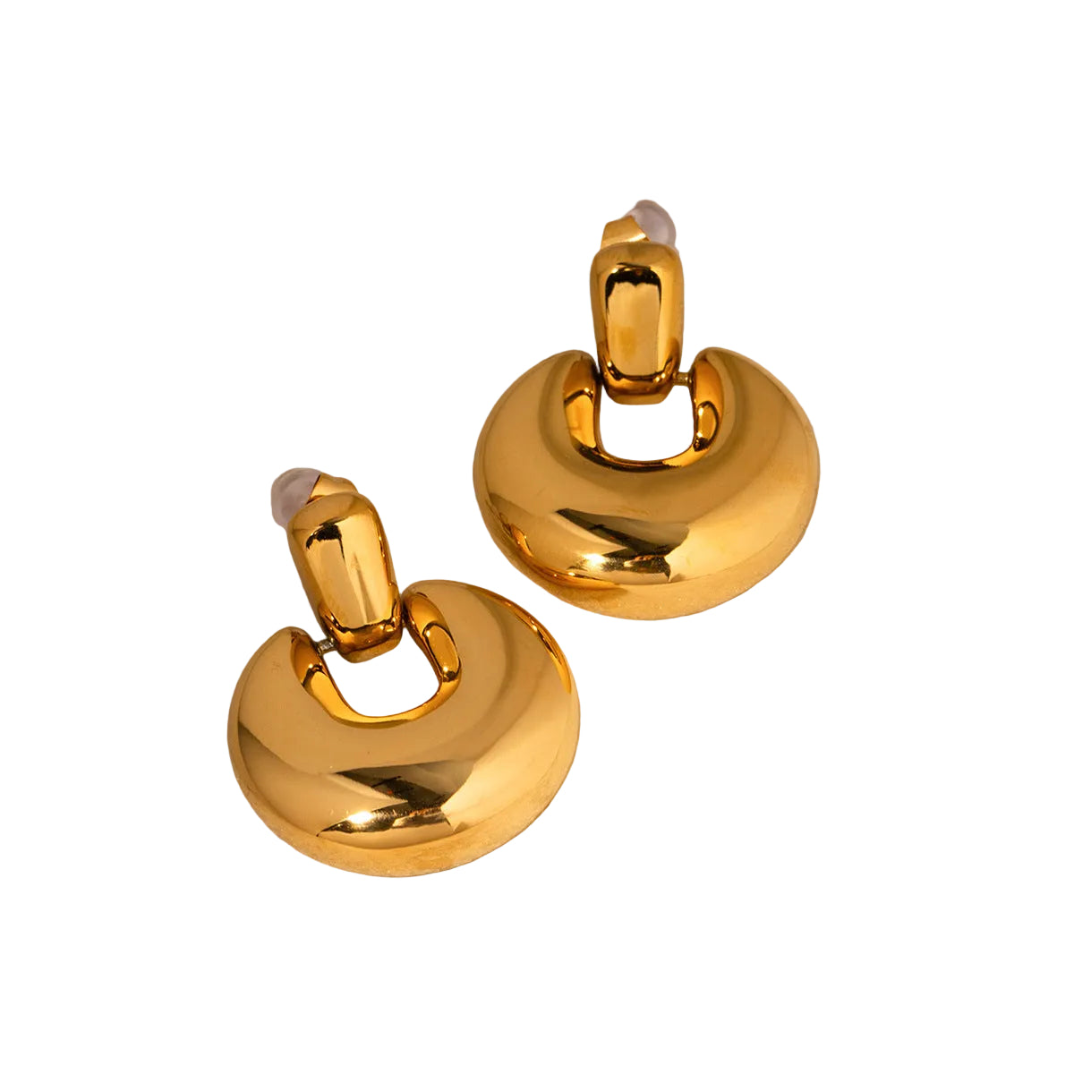Fashion Simple Round Studs Stainless Steel Anti-allergy Women's Daily Jewelry Wear