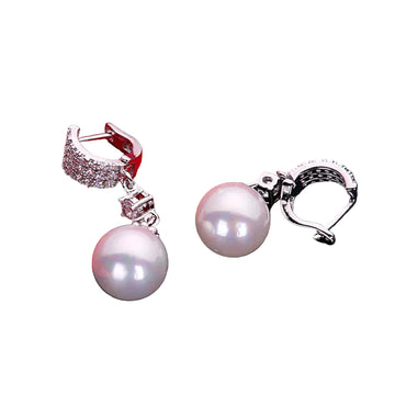 Silver Needle Earrings, Sweet Pearl Earrings