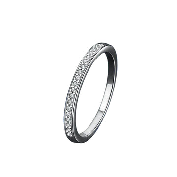 Simple S925 Mosangshi Wedding Rings (Pair)