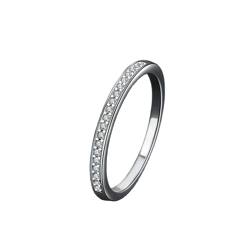 Simple S925 Mosangshi Wedding Rings (Pair)