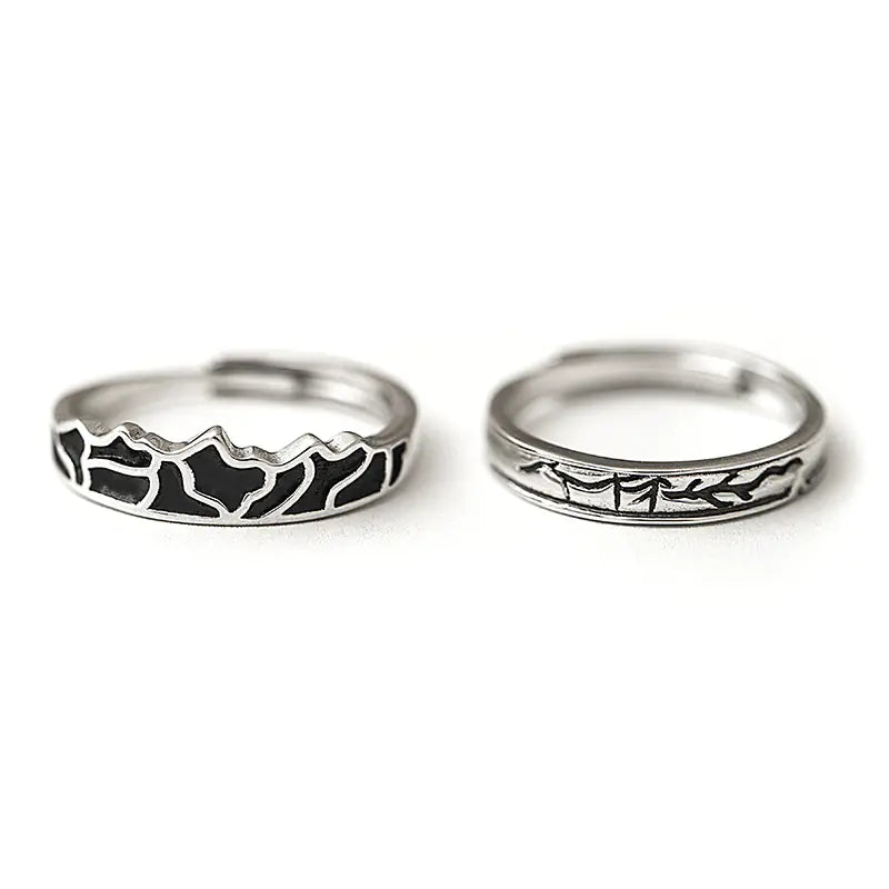 Vintage Thai Silver Student Couple Rings