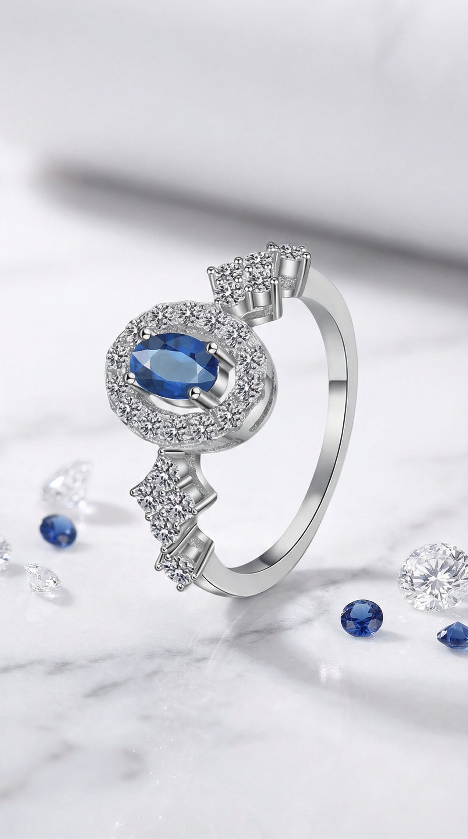 Luxury 925 Sterling Silver Moissanite Ring