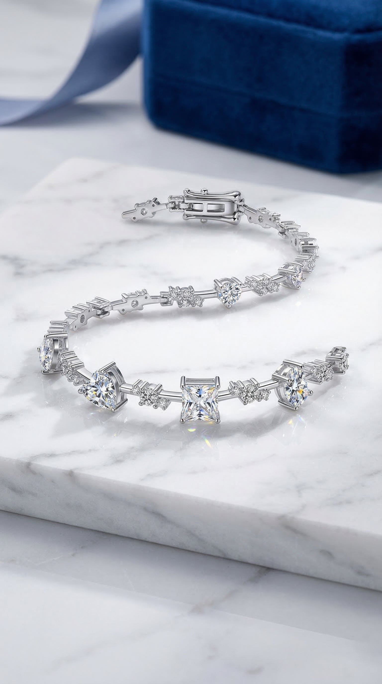 6.2 Carat Moissanite 925 Sterling Silver Bracelet