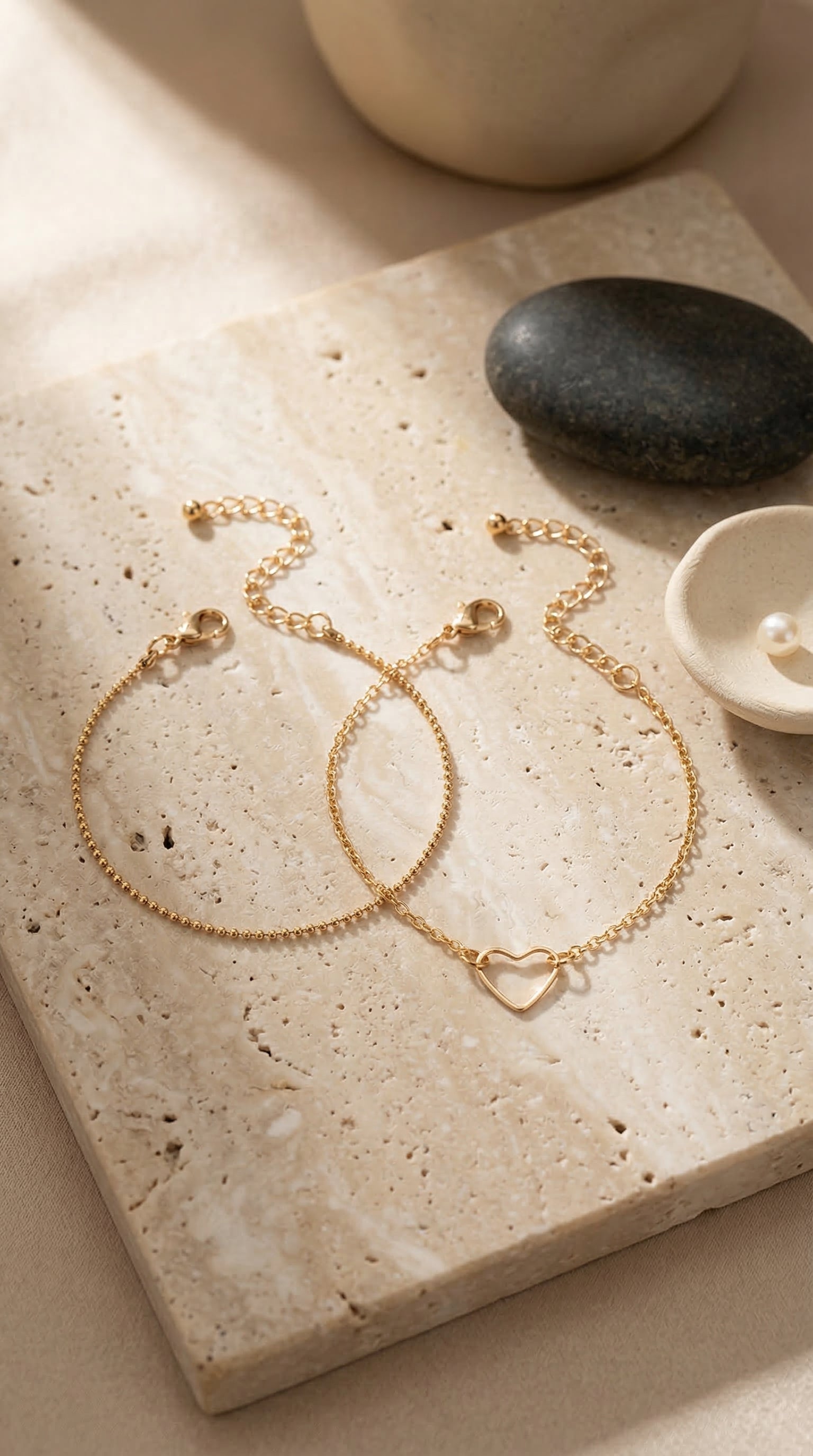 Boho Style Flower Starfish Buckle Circle Bracelet Set