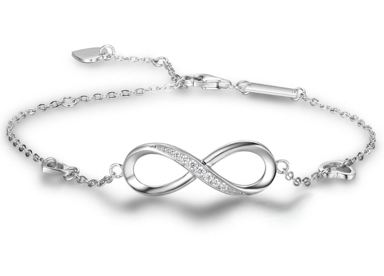 Infinite Love 925 Sterling Silver Bracelets For Women Wedding Adjustable Bracelets & Bangles Anniversary Gift Jewel