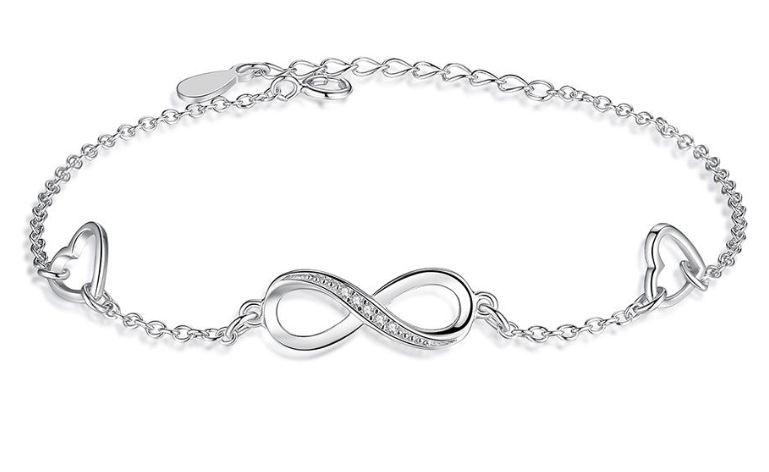 Infinite Love 925 Sterling Silver Bracelets For Women Wedding Adjustable Bracelets & Bangles Anniversary Gift Jewel