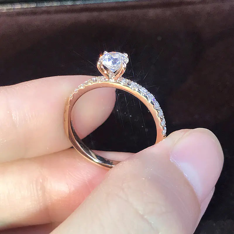 Minimalist Electroplated Diamond Simulated Wedding Rings
