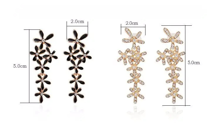 Tassel Earrings, Snowflake Earrings, Five-Petal Flower