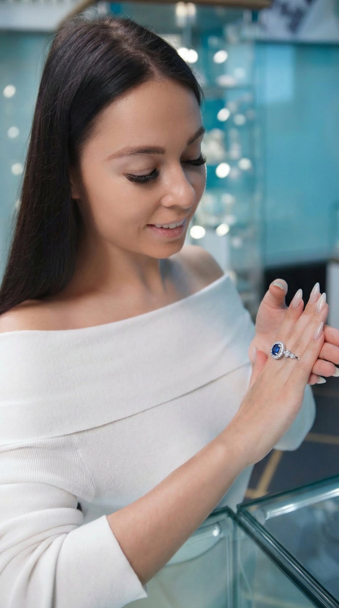 Luxury 925 Sterling Silver Moissanite Ring