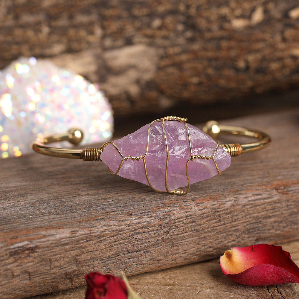 Fashion Gold Copper Wire Wrap Cuff Bangle
