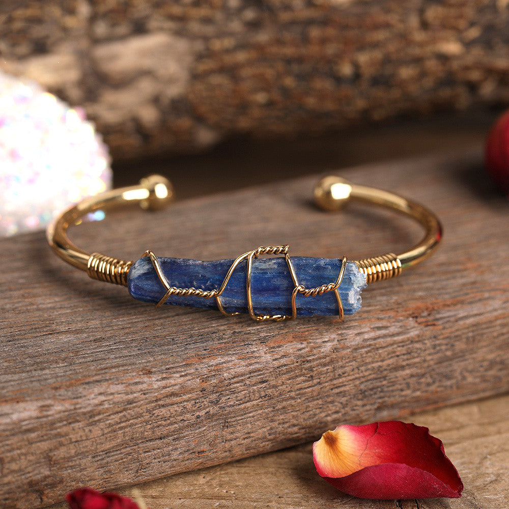 Fashion Gold Copper Wire Wrap Cuff Bangle