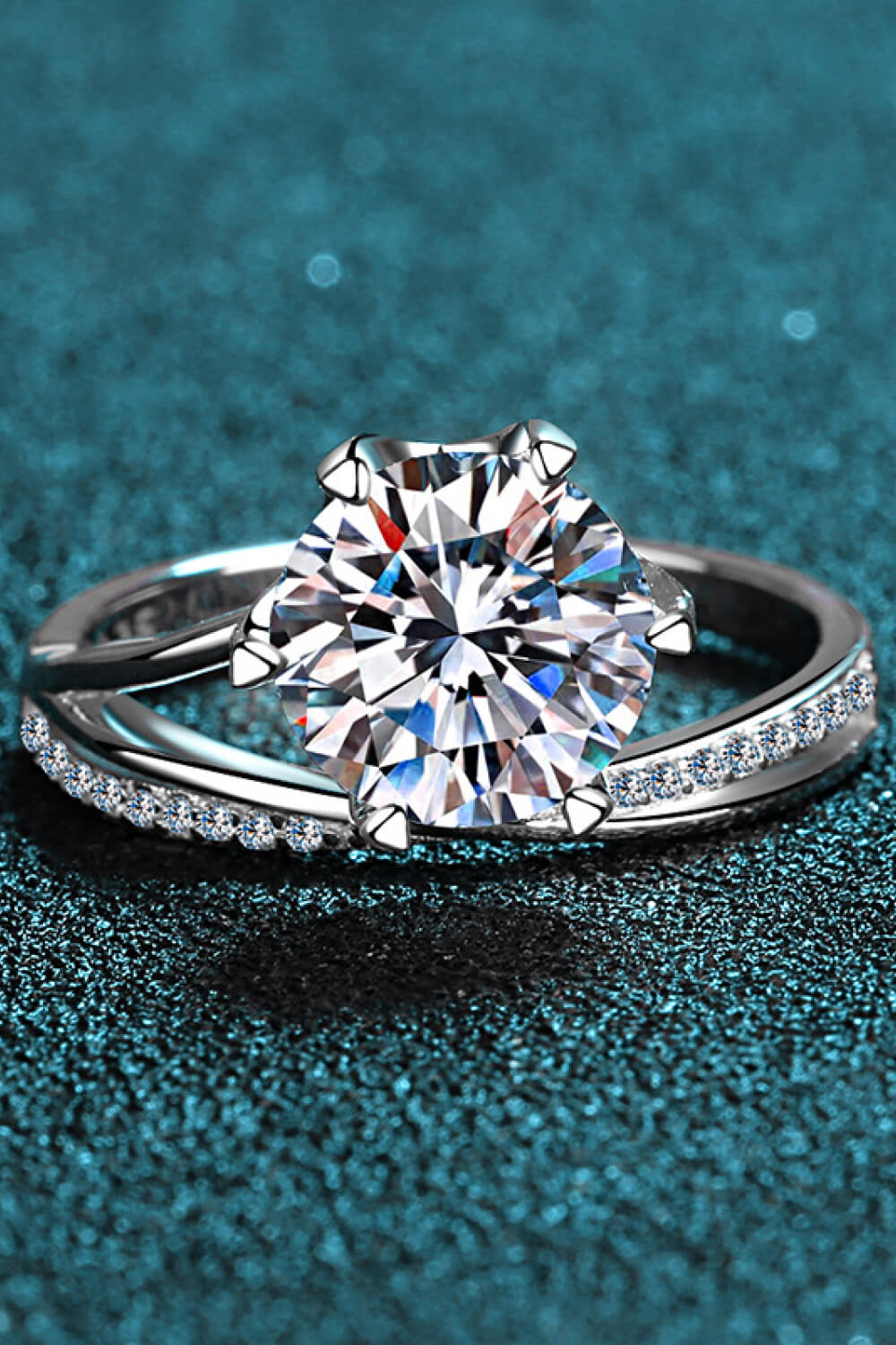 3 Luxury Carat Moissanite 6-Prong Ring