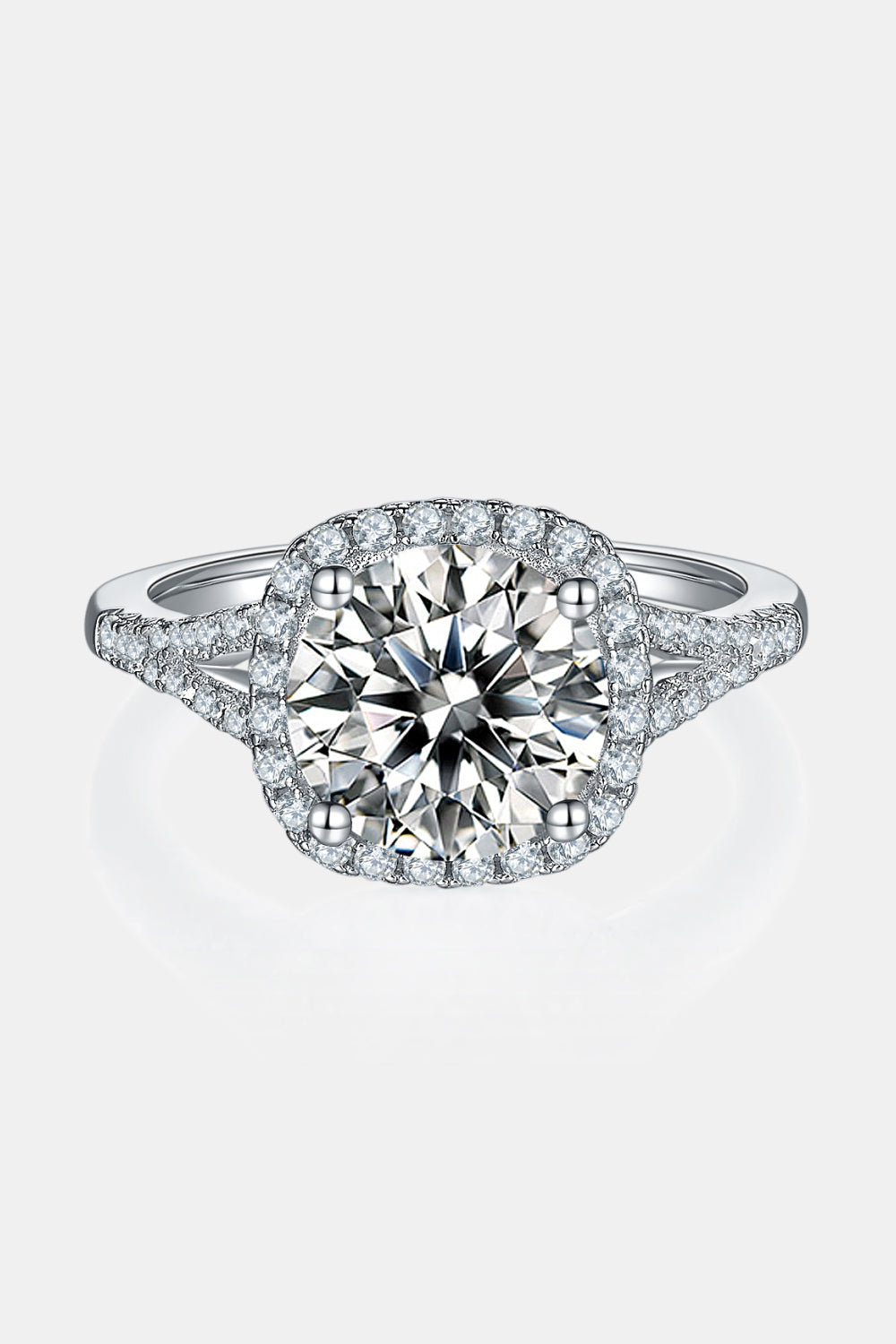 3 Luxuey Carat Moissanite Halo Ring