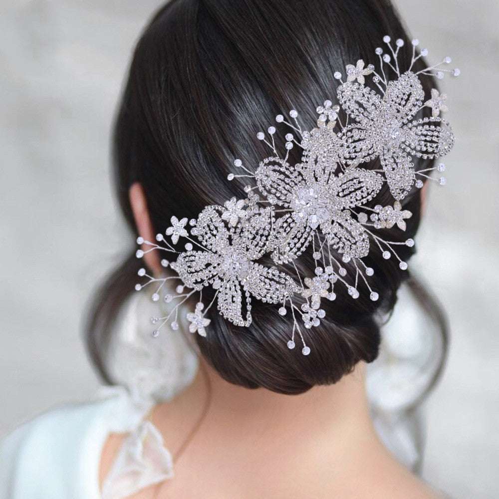 Flower Rhinestone Hair Accessories Bridal Wedding Hair Band LaDidier Jewelry