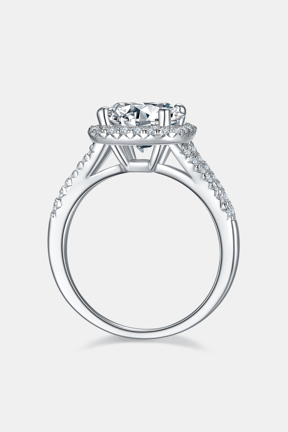 3 Luxuey Carat Moissanite Halo Ring