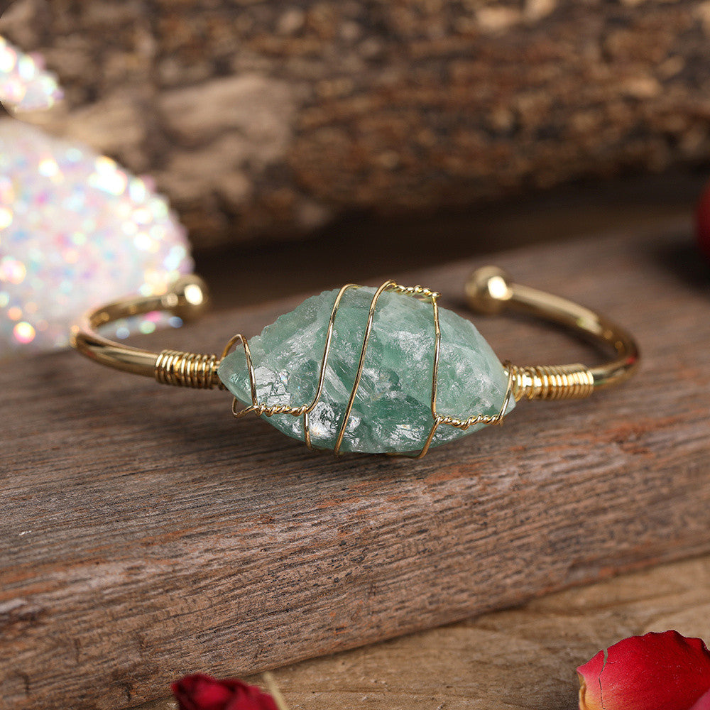 Fashion Gold Copper Wire Wrap Cuff Bangle