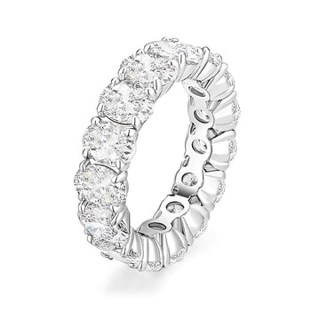 EAMTI Wedding Bands for Women Oval Cut Stackable CZ Cubic Zirconia Engagement Rings Eternity Band Rings Size 8.5