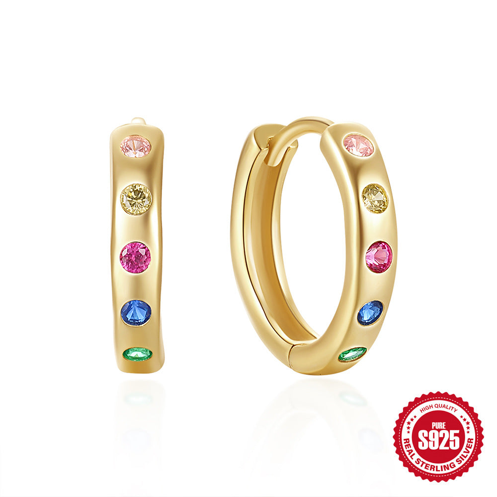 S925 Sterling Silver Classic Daily Wear Diamond Ear Ring