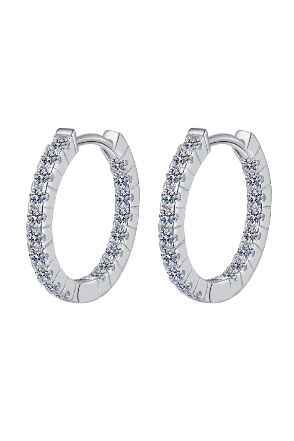 Moissanite 925 Sterling Silver Huggie Earrings