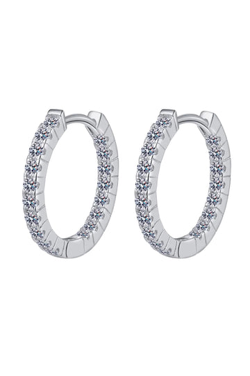 Moissanite 925 Sterling Silver Huggie Earrings