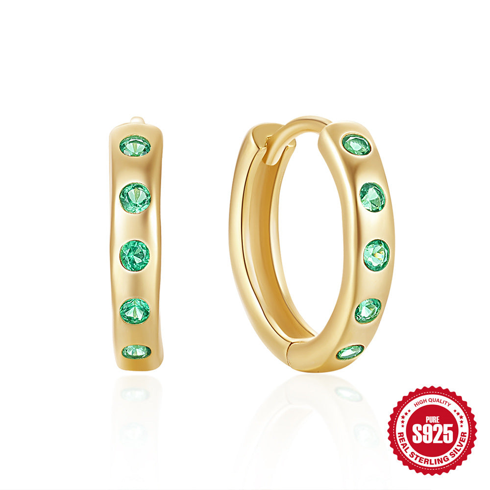 S925 Sterling Silver Classic Daily Wear Diamond Ear Ring