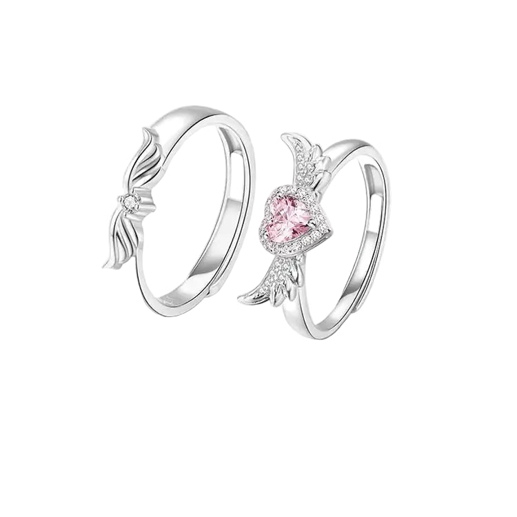 Sterling Silver Angel Wings Couple Rings