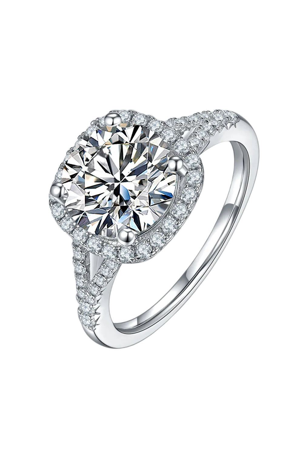 3 Luxuey Carat Moissanite Halo Ring
