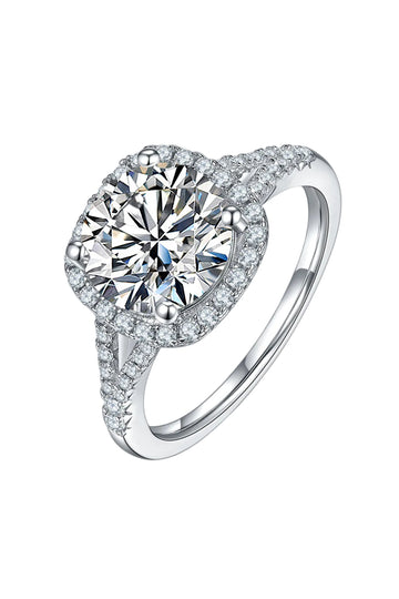 3 Luxuey Carat Moissanite Halo Ring