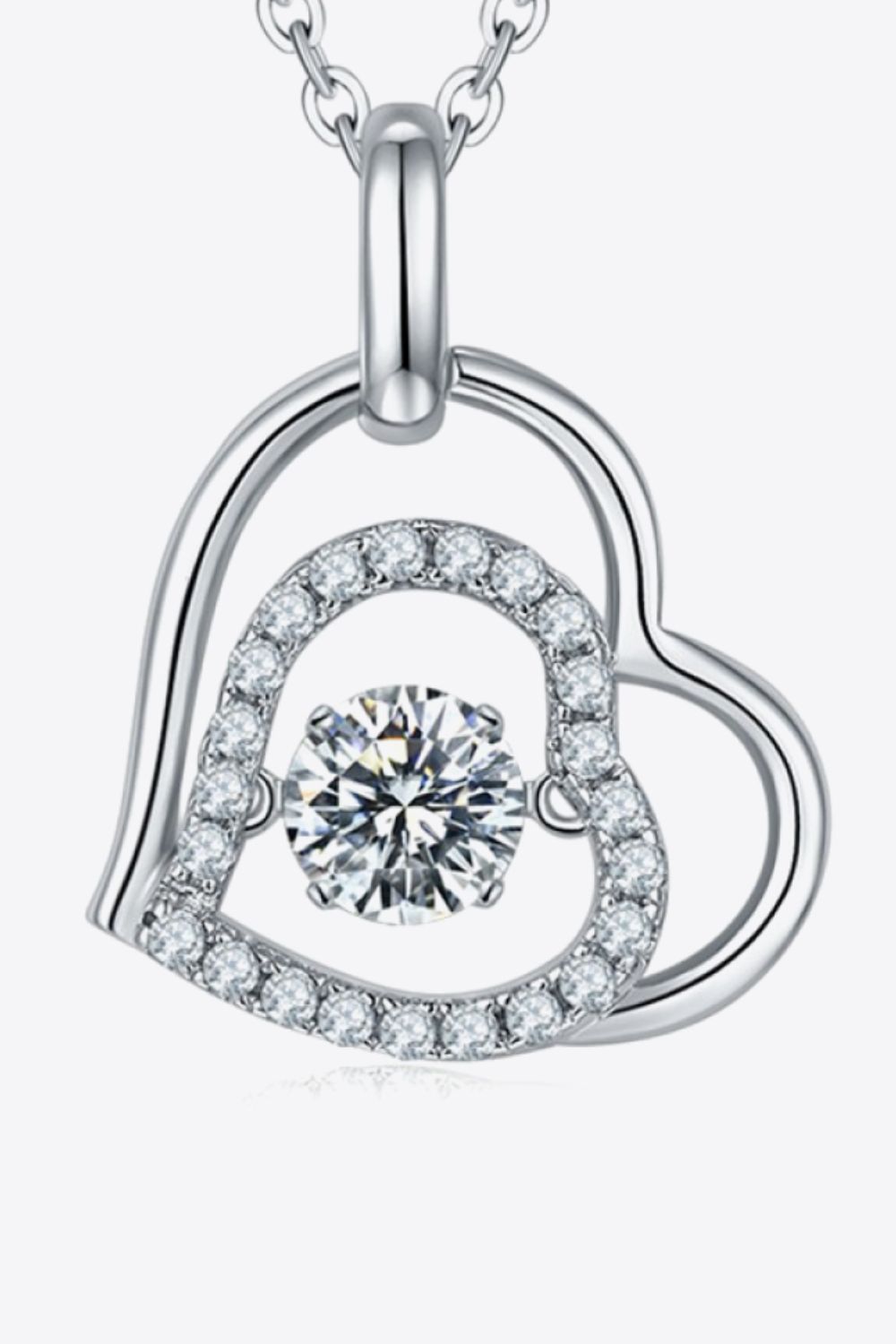 Luxury Moissanite Heart Pendant Necklace