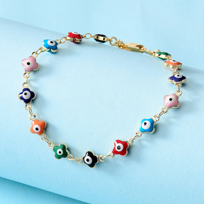 Boho Style Flower Starfish Buckle Circle Bracelet Set