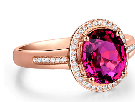Red Crystal Ruby Gemstone Diamond Rings