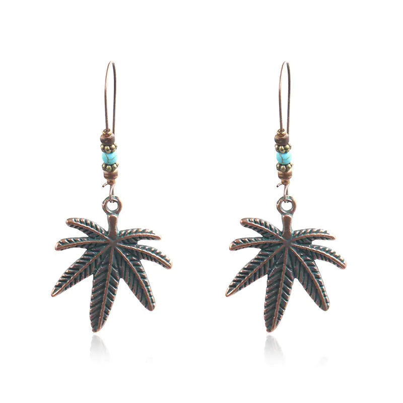 Leaf Earrings, Maple Leaf Design Earrings
