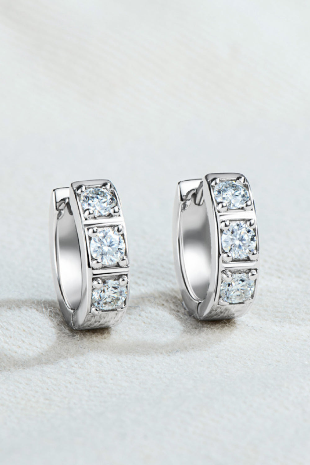 Luxury Inlaid Moissanite Huggie Earrings