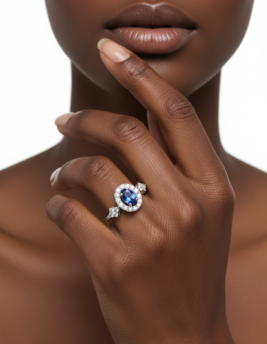 Luxury 925 Sterling Silver Moissanite Ring