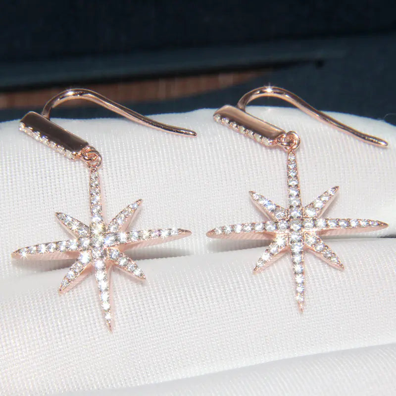 Star Earrings - Hexagram and Star Drop Earrings