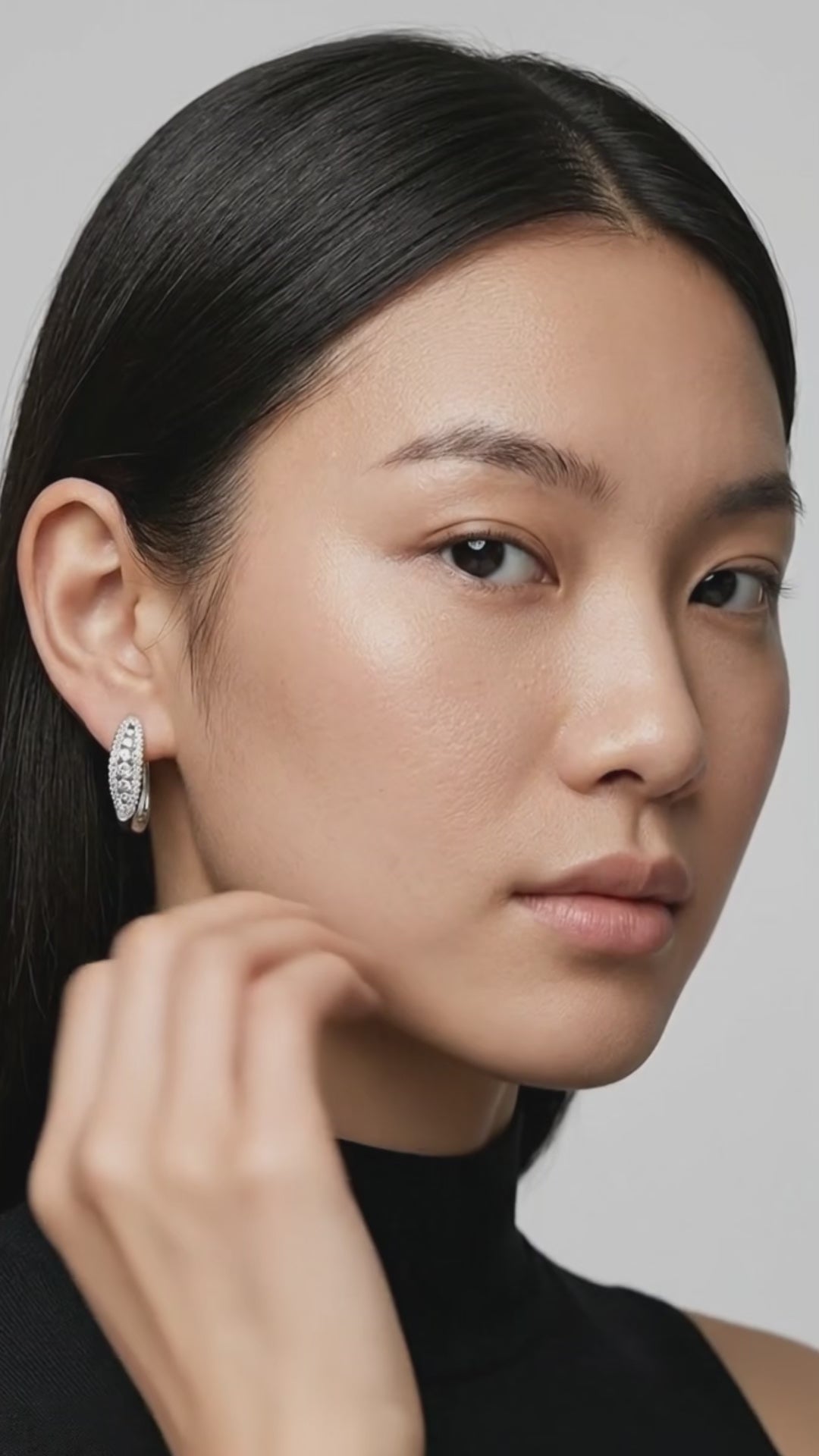 Moissanite Rhodium-Plated Earrings