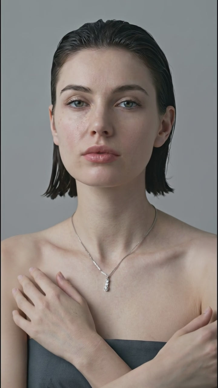 Moissanite Triple-Pendant Necklace