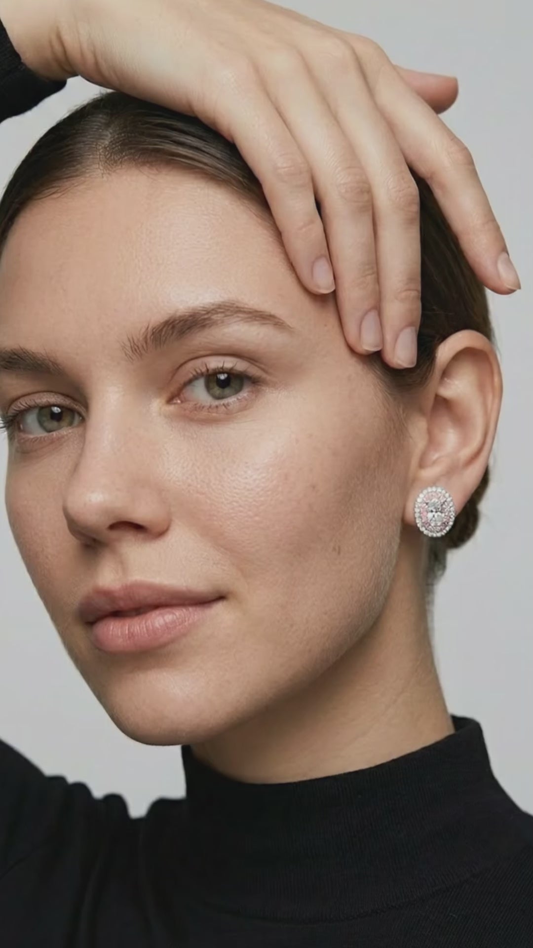 Platinum-Plated Moissanite Stud Earrings