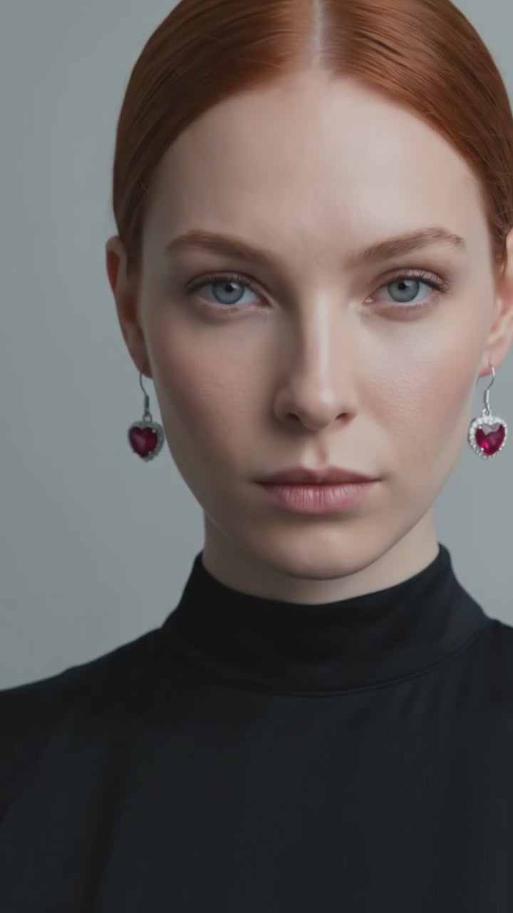 Ocean Heart Crystal Earrings, Crystal Earrings