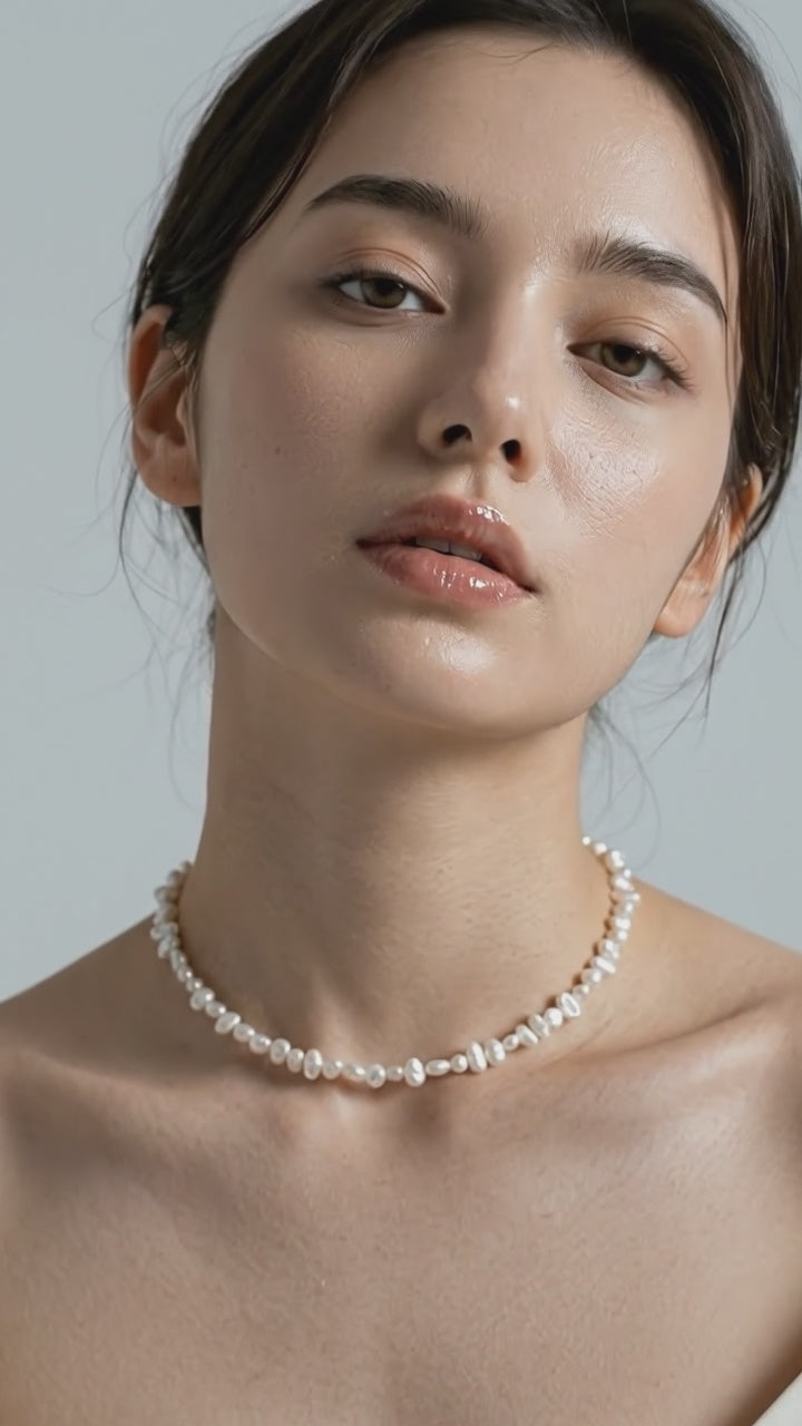 Pearl Necklaces For Women Chunky Pearl Choker Necklaces Baroque Pearl Necklace Dainty White Pearl Beaded Necklace Vintage Pearl Charm Choker Necklace Birthday Wedding Jewelry For Women